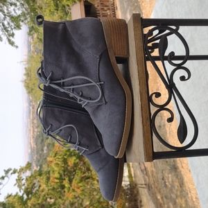 Carlos Santana Blue Suede Booties